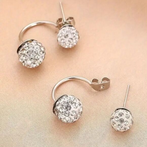 Piercing Style Rhinestone Earrings - Picture 2 of 8